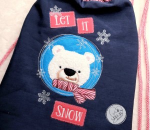 Stickdatei - Winterfreunde Doodle Appli Pinguin